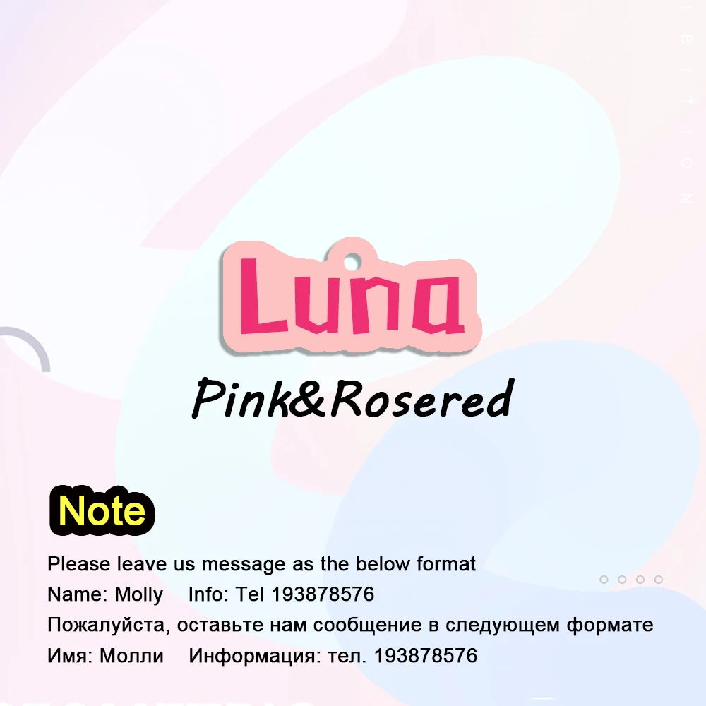 Personalized Dog Tag Handmade Acrylic Pet ID Tag for Dogs Puppies Colorful Name Tags for Cats Kitten Pendent Collar Accessories