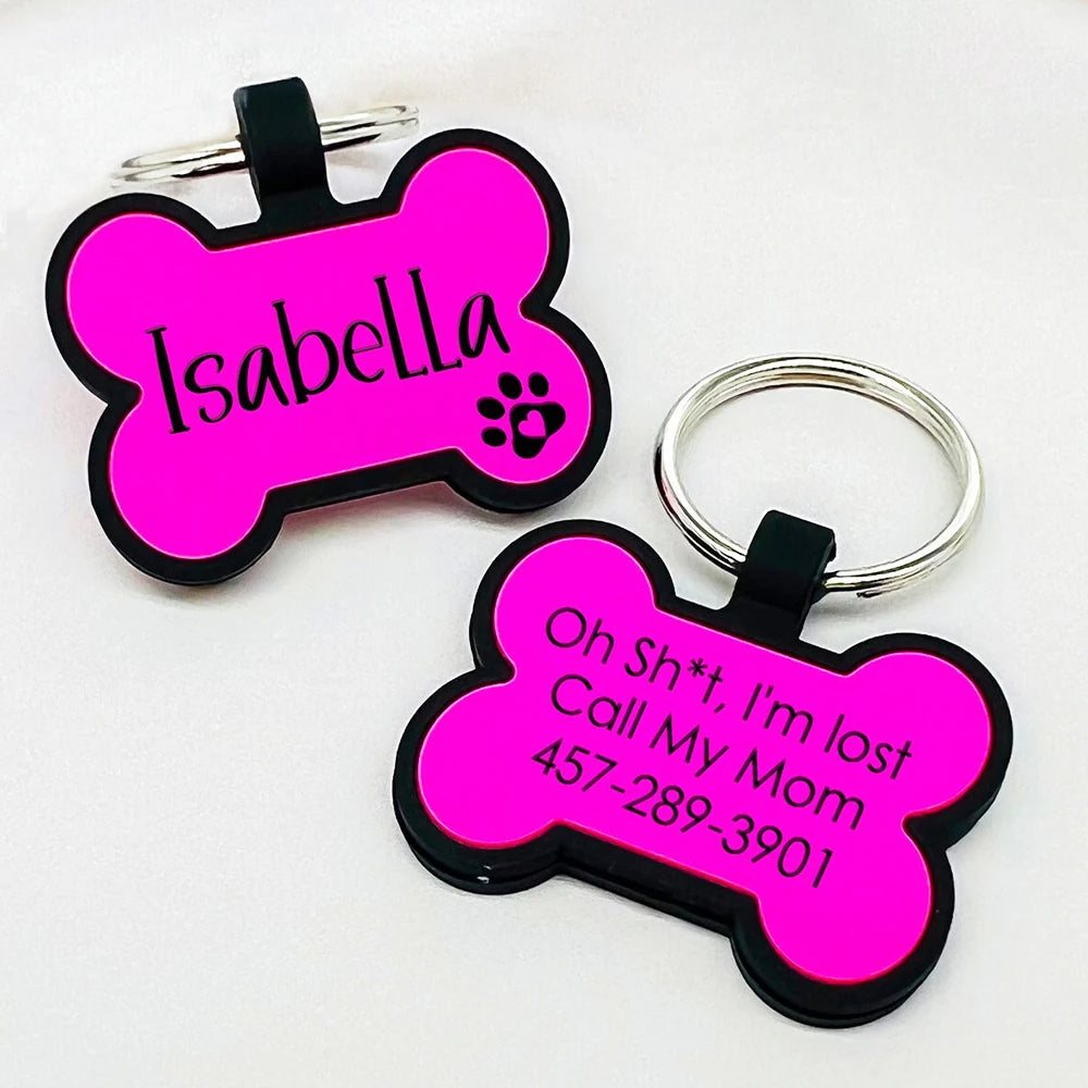 Pet Anti-lost ID Tag Personalized Dog Collar Tag Engraved Name Phone Number Custom Pendant Puppy Collars Accessories