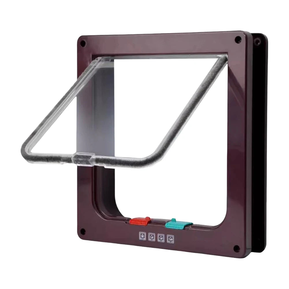 Puppy Kitten Safety In&out Pet Door with 4 Way Security Lock Dog Cat Flap Door Cat Puppy Safety Gate Transparent Thin Cat Door