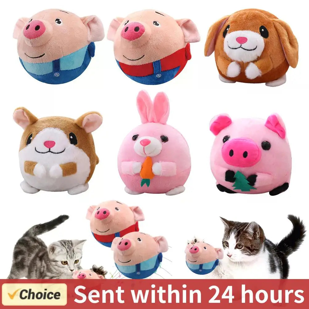 Electronic Pet Dog Toys Music Vibration Bouncing Ball Bite Puppy Ball Active Moving Pet Plush Sing Dog Chewing Dog Accessories