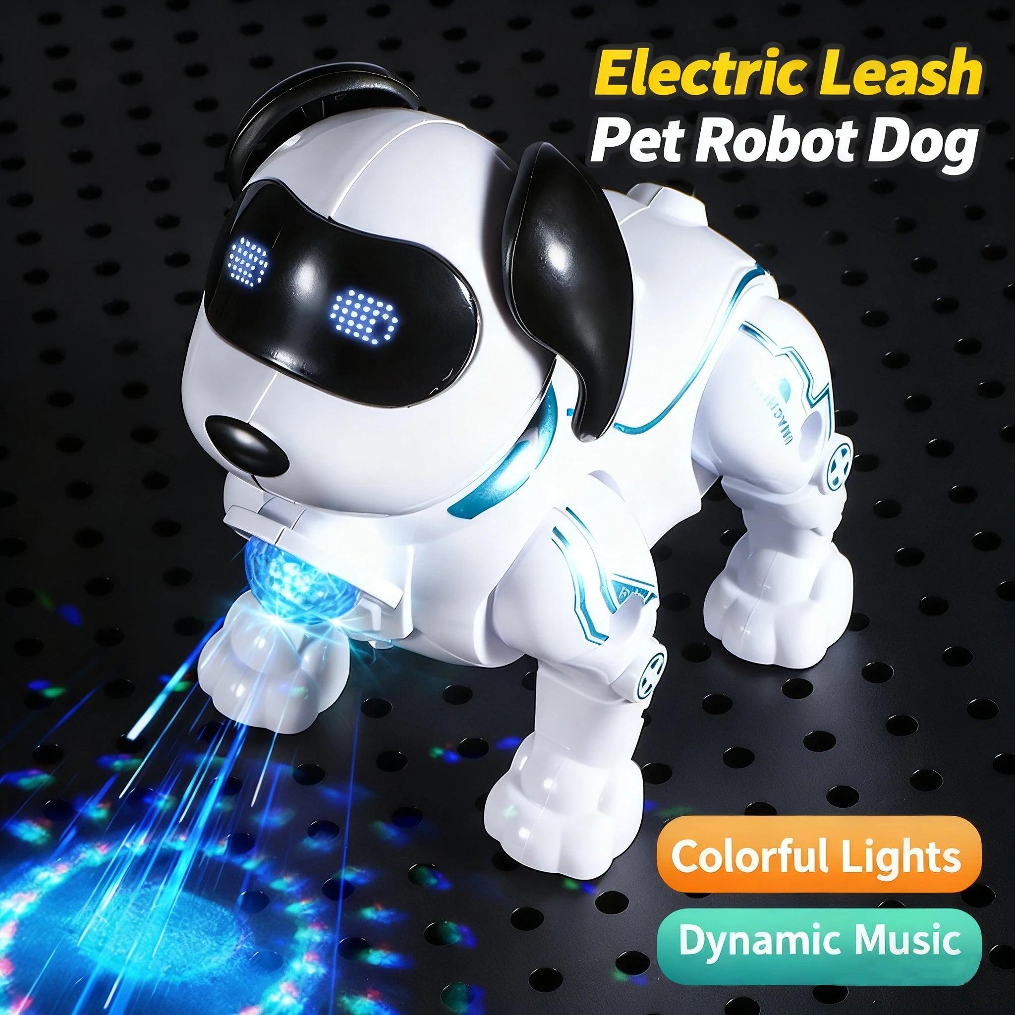 Cute Toy Dog With Cool Features: Bright Projection Lights, Lovely Sound Effects, Flexible Crawling Movement—Brings Joy To Kids
