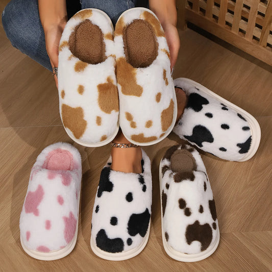 CozyPaw Leapord Spotted Plush Slippers