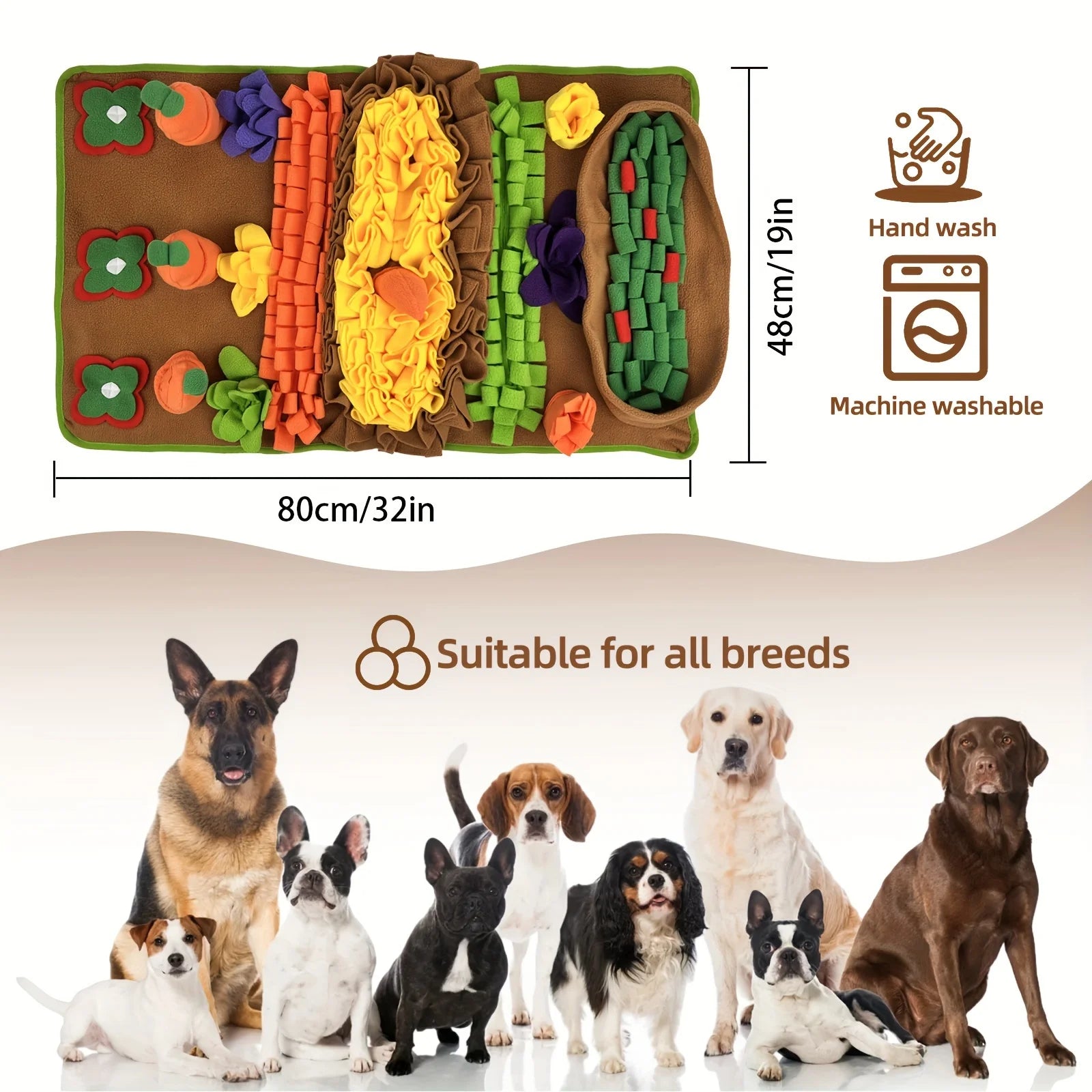 Pet Snuffle Mat for Dogs Sniff Mat Nosework Feeding Mat Slow Feeder Interactive Dog Puzzle Toys for Training and Stress Relief