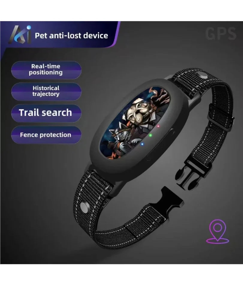 Real-time GPS pet tracker collar for dogs and cats.
Waterproof, long battery, with anti-lost geo-fence.