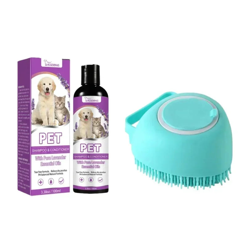 Pet Shampoo Flea Killer Hair Softening Relieve Itching PH Balanced Cleaning Natural Long-lasting Fragrance Mite Removal Dirt