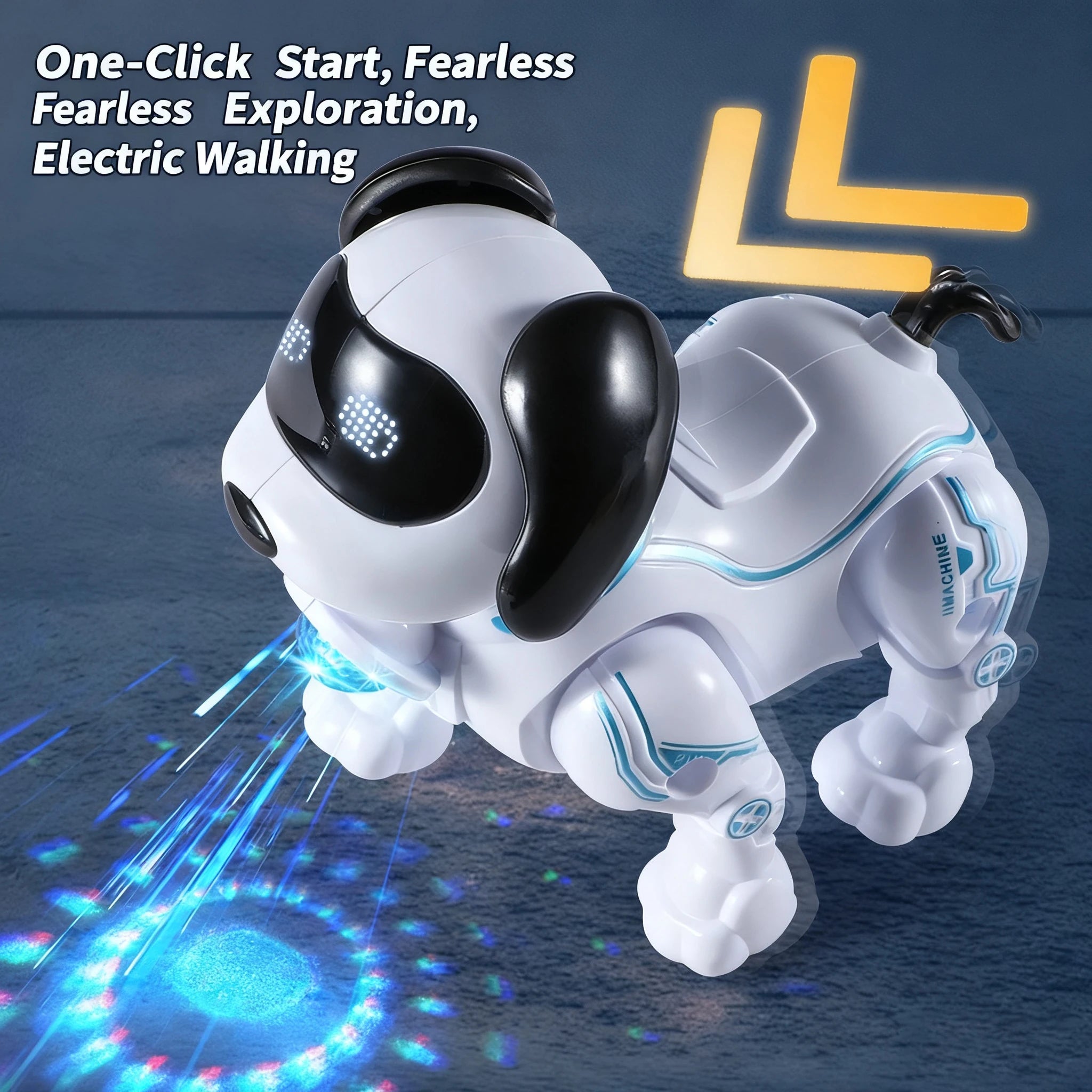 Cute Toy Dog With Cool Features: Bright Projection Lights, Lovely Sound Effects, Flexible Crawling Movement—Brings Joy To Kids