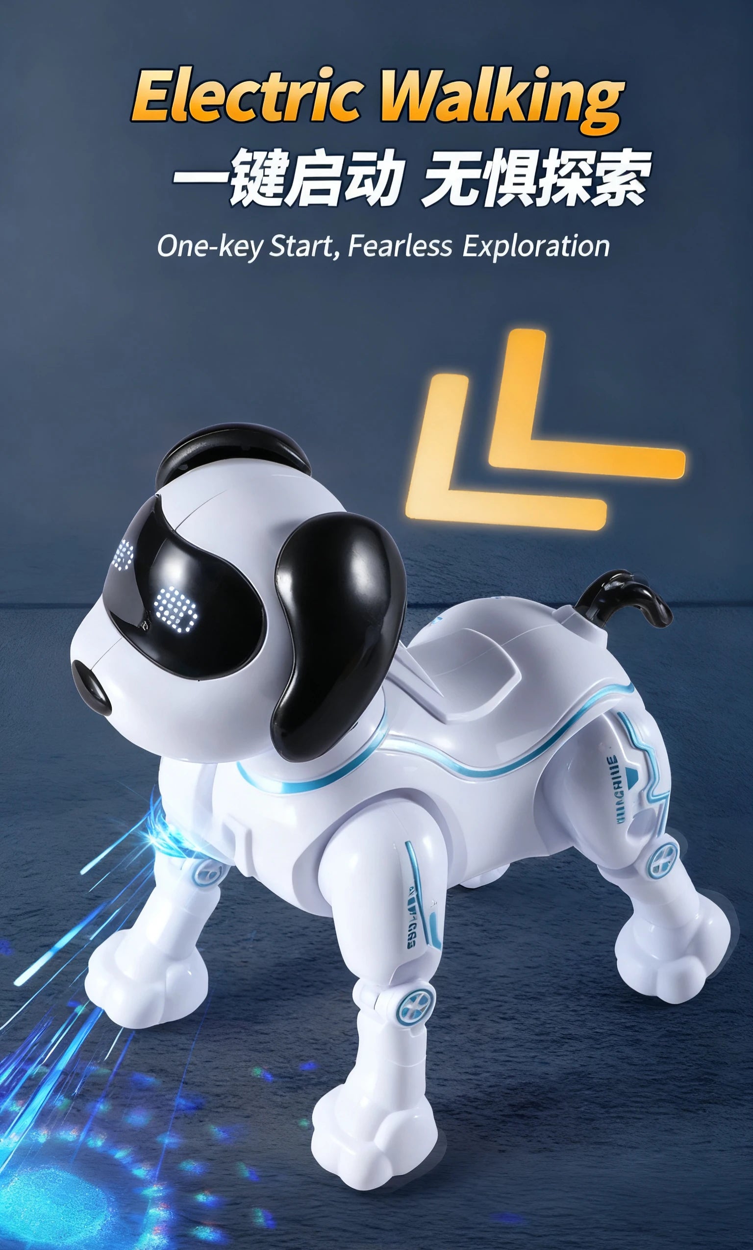 Cute Toy Dog With Cool Features: Bright Projection Lights, Lovely Sound Effects, Flexible Crawling Movement—Brings Joy To Kids