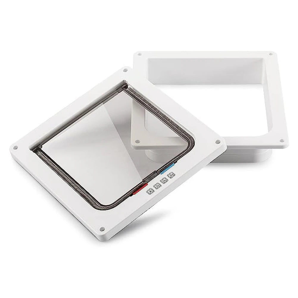 Puppy Kitten Safety In&out Pet Door with 4 Way Security Lock Dog Cat Flap Door Cat Puppy Safety Gate Transparent Thin Cat Door